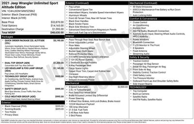 2021 Jeep Wrangler Unlimited Sport Altitude 4x4