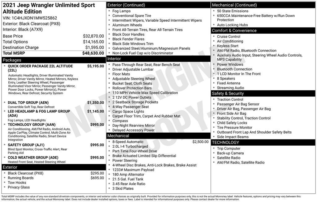 2021 Jeep Wrangler Unlimited Sport Altitude 4x4
