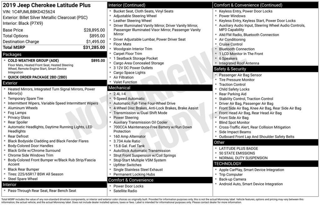 2019 Jeep Cherokee Latitude Plus 4x4