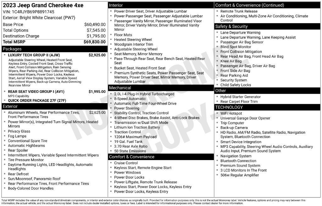 2023 Jeep Grand Cherokee 4xe BASE