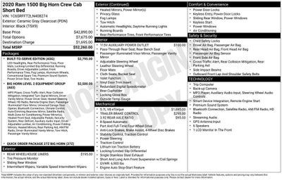 2020 RAM 1500 Big Horn Crew Cab 4x4 5'7" Box