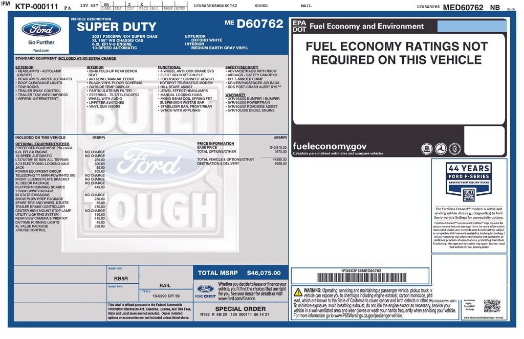 2021 Ford Super Duty F-350 SRW XL