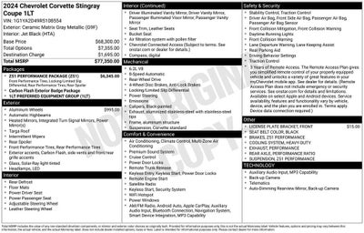 2024 Chevrolet Corvette Stingray 1LT