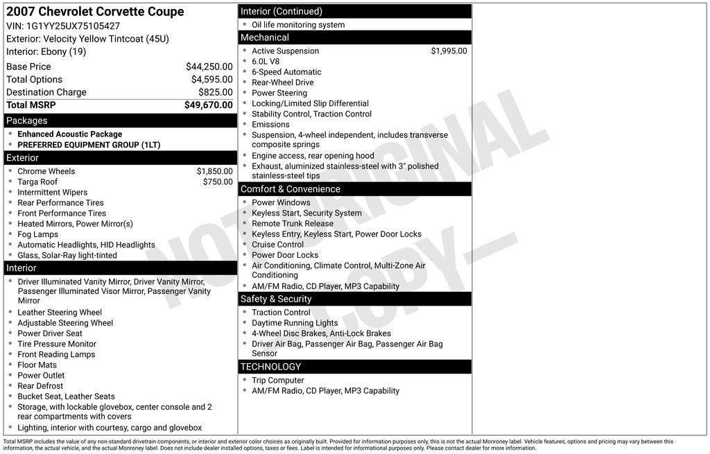 2007 Chevrolet Corvette BASE