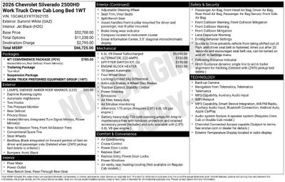 2026 Chevrolet Silverado 2500 HD WT
