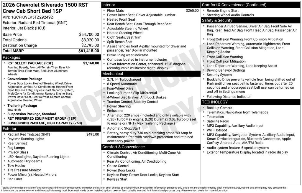 2026 Chevrolet Silverado 1500 RST