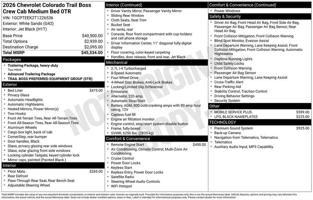 2026 Chevrolet Colorado Trail Boss