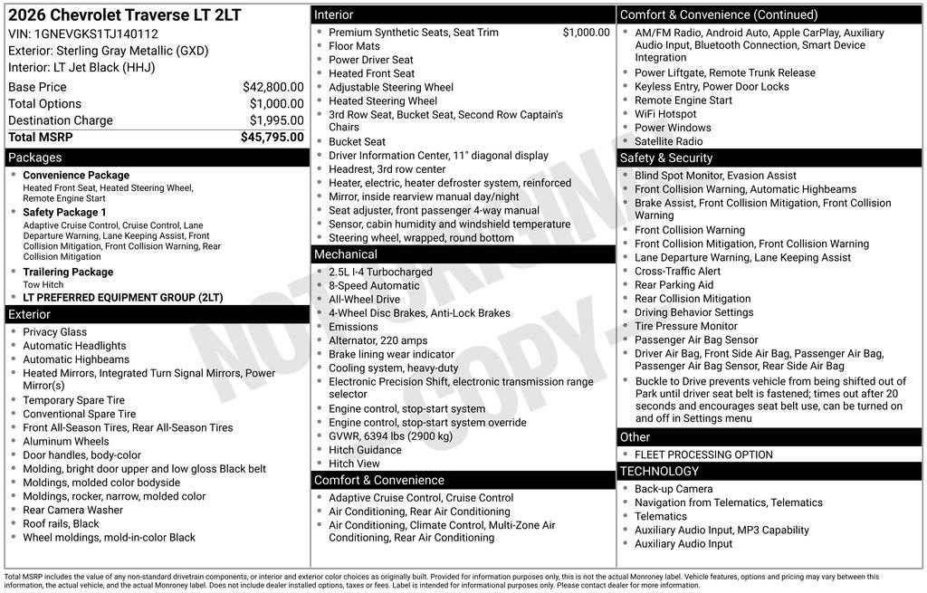 2026 Chevrolet Traverse LT