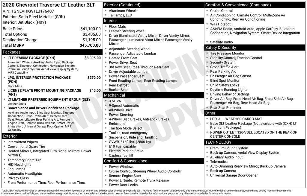 2020 Chevrolet Traverse LT Leather