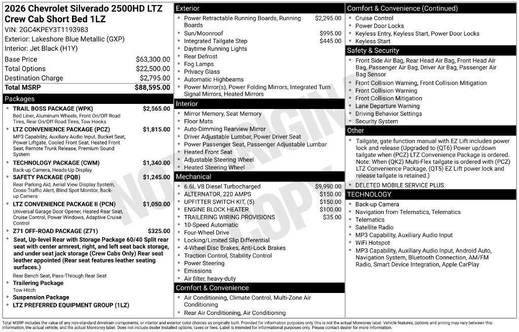 2026 Chevrolet Silverado 2500 HD LTZ