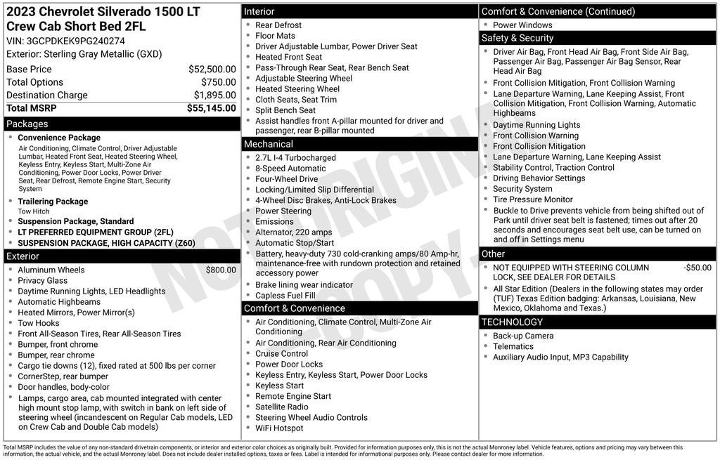 2023 Chevrolet Silverado 1500 LT (2FL)
