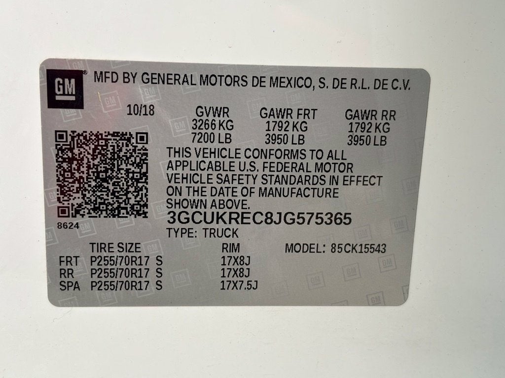 2018 Chevrolet Silverado 1500 LT