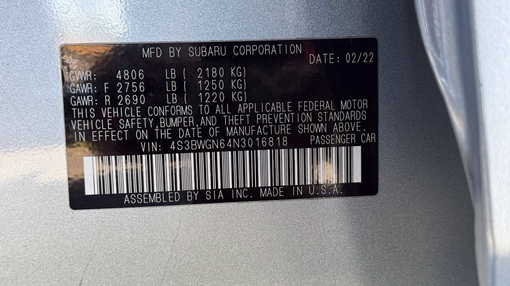 2022 Subaru Legacy Limited XT