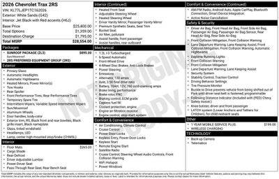 2026 Chevrolet Trax 2RS